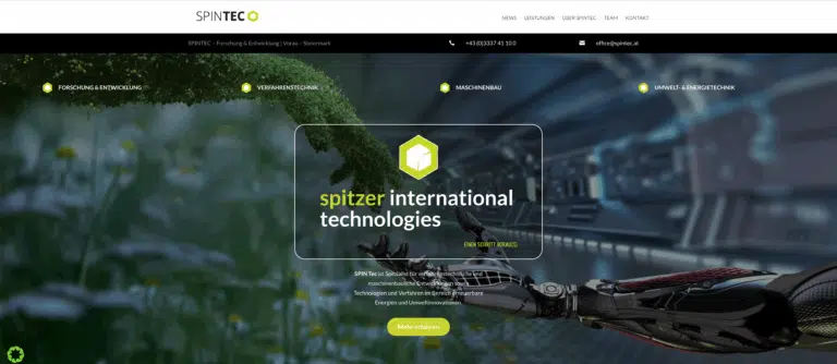 Spintec Website erstellt von Textprofil