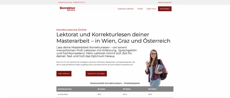 Korrekturservice Lektorat Webdesign von Textprofil