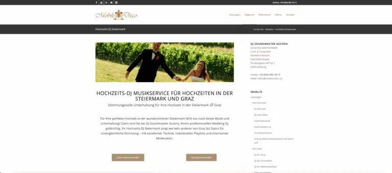 Mobile Disco Landingpage Page Design von Textprofil