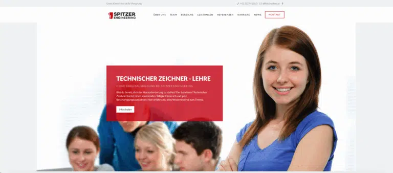 Spitzer Engineering Themenseite Pagedesign Textprofil